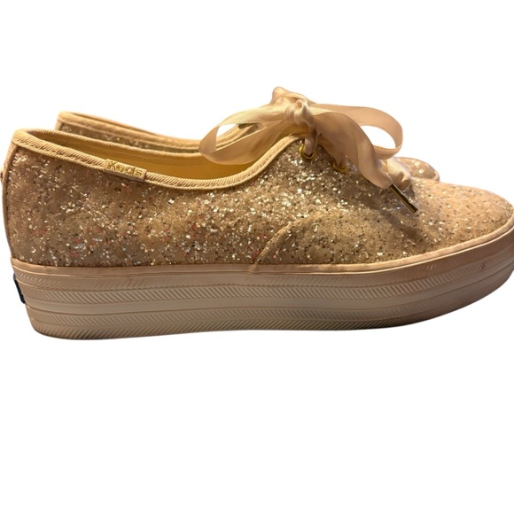 Keds x Kate Spade‎ New York Triple Glitter Cream Celebration Sneaker Size 6 - Picture 3 of 8